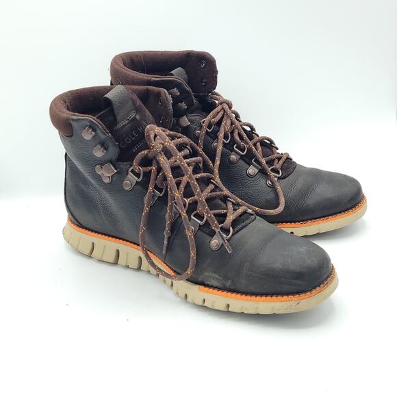 Mens Cole Haan ZeroGrand Hiker GrandOS Boots Brown Leather C29484 men\'s size 8.5 main image 5